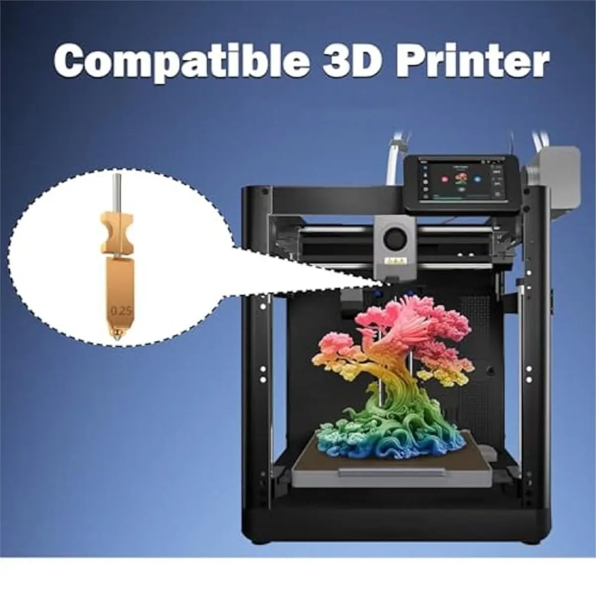 

ABNH For AD5X Upgraded 0.25mm Hotend 3D Printer Nozzle Assembly- Extra 2PCS Silicone Socks+ 1PC Nozzle Brush