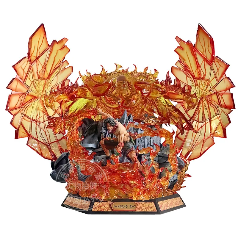 35 cm One Piece Edward Newgate Whitebeard Ace Portgas D Fire Fist Resin GK Statue Figur Anime Geschenk Sammlerstück Modell Dekor