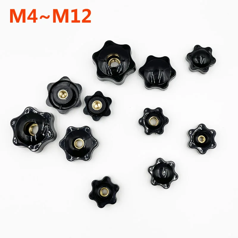 Tighten Nut Plum Hand Tighten Nuts Handle Thread Star Mechanical Black Thumb Nuts Clamping Knob Manual Nuts M4 M5 M6 M8 M10 M12