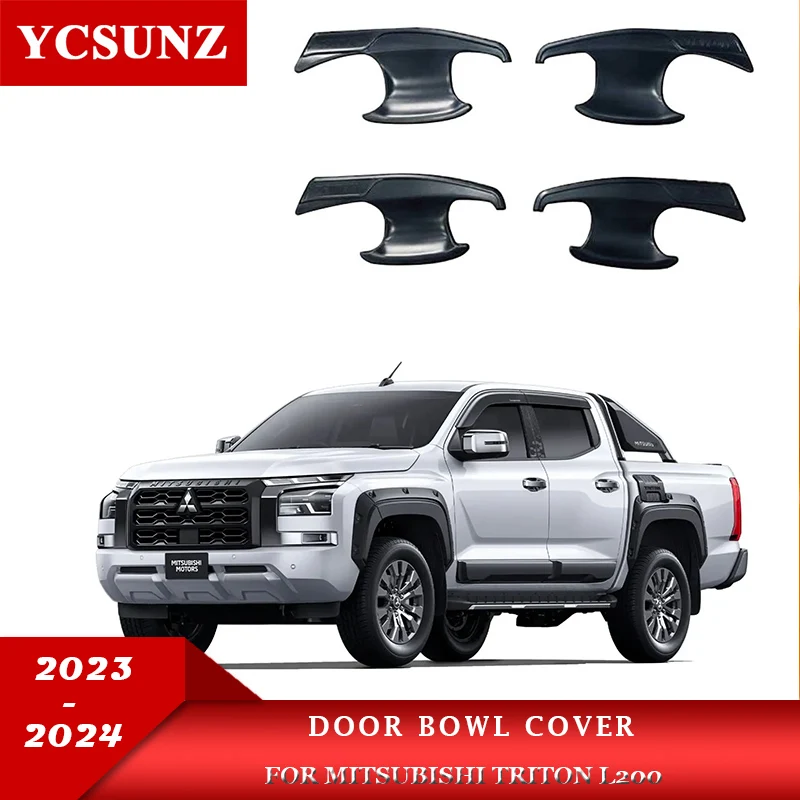 ABS Handle Bowl Insert Cover For Mitsubishi Triton L200 2023 2024 Pickup truck Accessories Car Styling