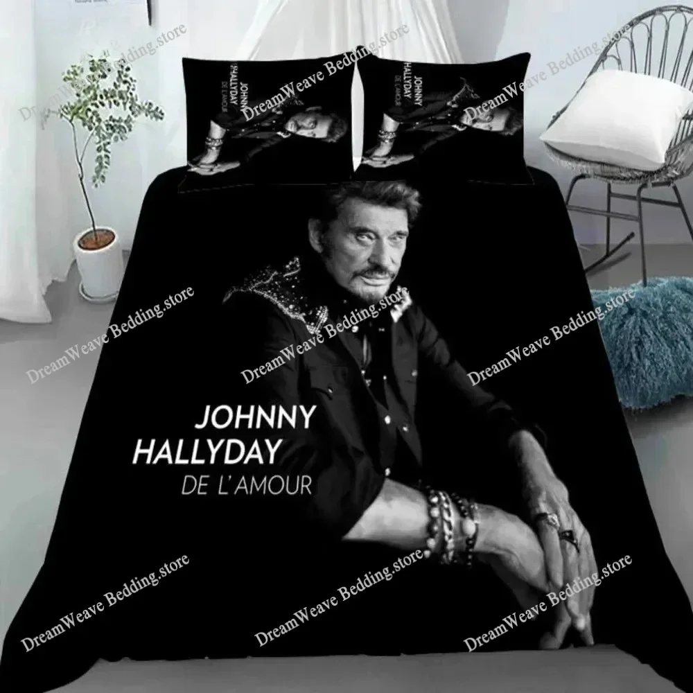 Duvet Cover Rock Star Johnny Hallyday 3D Exquisite Digital Printing Bedding Set Comforter Bed Youth Home Decor Adult Boys Gift74