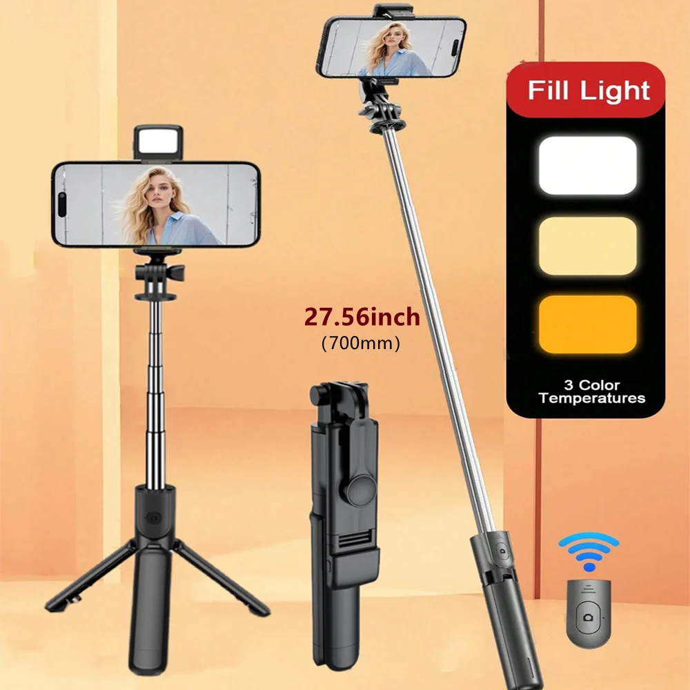 MEUYAG Portable wireless selfie tripod remote control phone stand monopod suitable for IOS and Android Outdoor Video