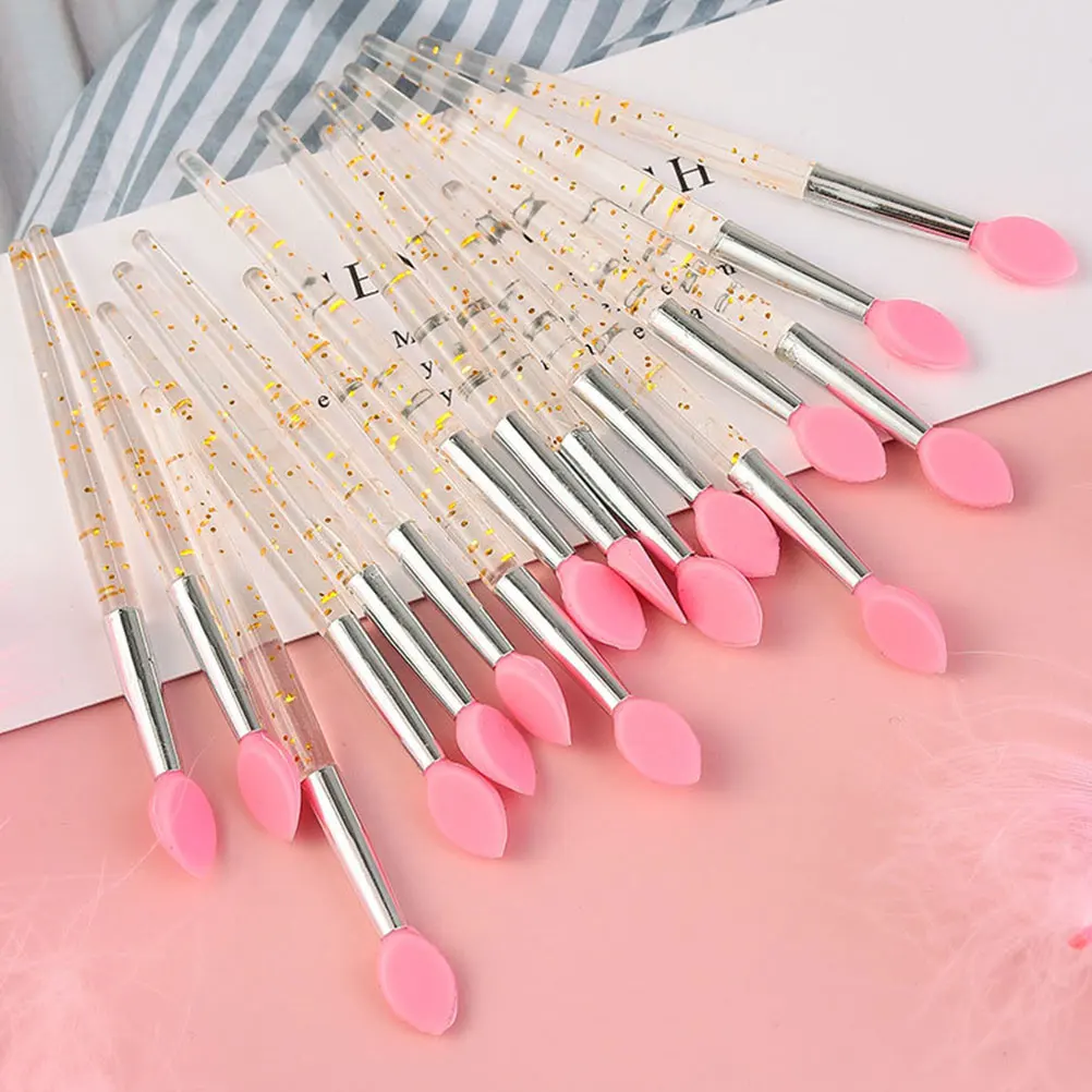 20 piezas cepillo de labios de silicona Mini herramienta de maquillaje retráctil para lápiz labial juego de sombra de ojos respetuoso con el medio ambiente duradero suave