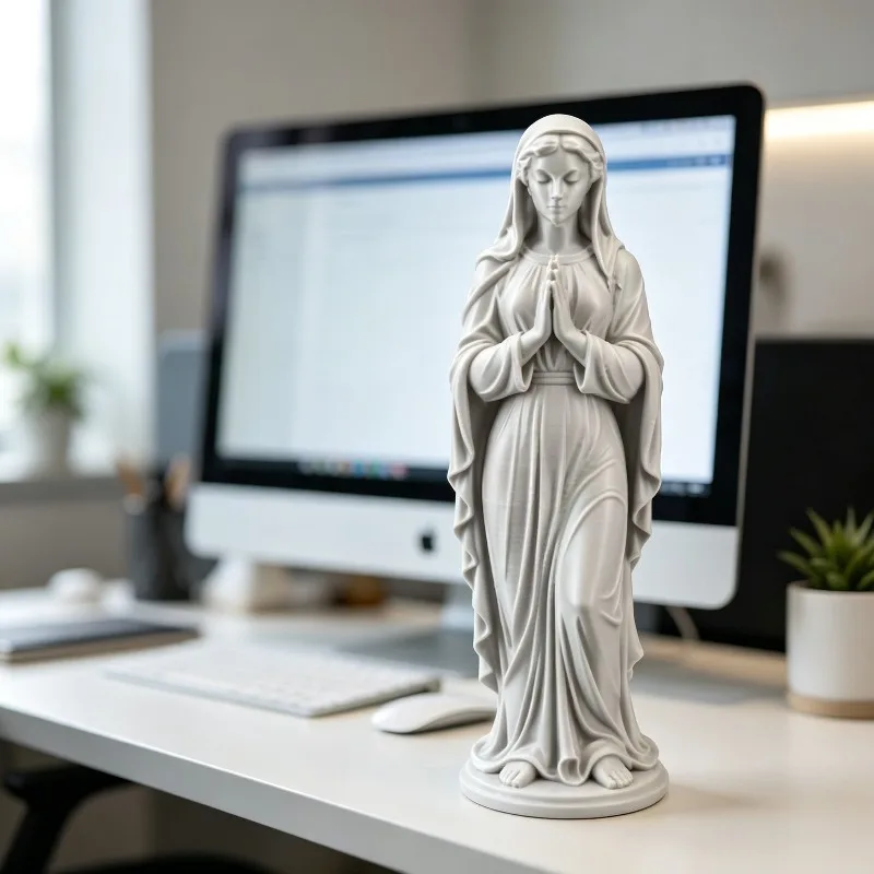 Long Hair Beautiful Woman Portrait Model 3D Printed Imitation Sculpture High Precision Desktop Ornament Creative Art Gift Decor
