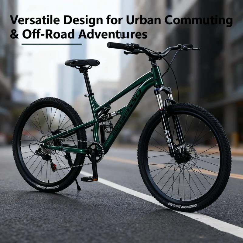 

[Entry Style]8Speed Oil Brake Magic Green Manufacturer Wholesale Aluminum Alloy27.5-26Inch Soft Tail Mountain Bike Adult Men's D