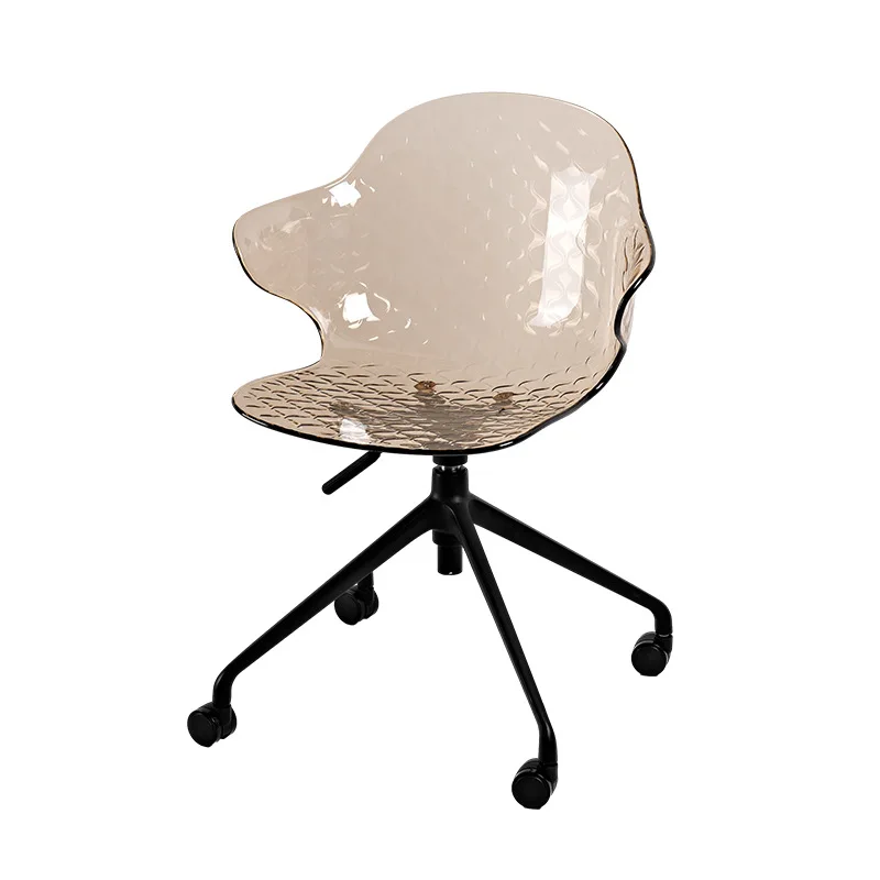 

Transparent Mobile Computer Chair Household Lifting Desk Chair Acrylic Backrest Office Chair