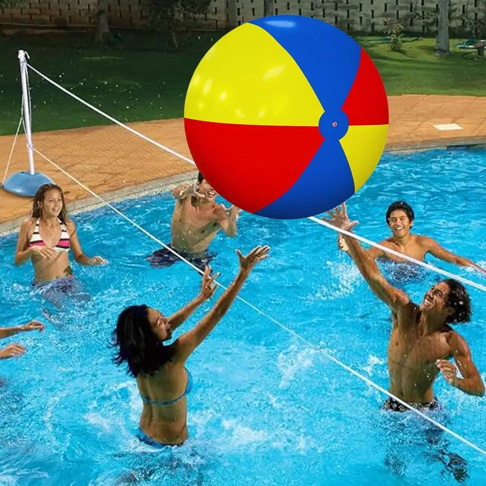 

Giant Pool Inflatable Volleyball 100cm Colorful Volleyball Water Balloons Beach Ball For Kids Adult Pool Playing Outdoor Balls