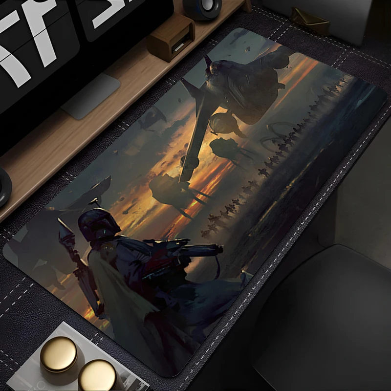 Mauspad, Mauspad, Star Wars The Mandalorian, Computer-Tastatur-Pad, Mauspad, Gamer, weicher Büroteppich, Tischmatte, Desktop-Matte