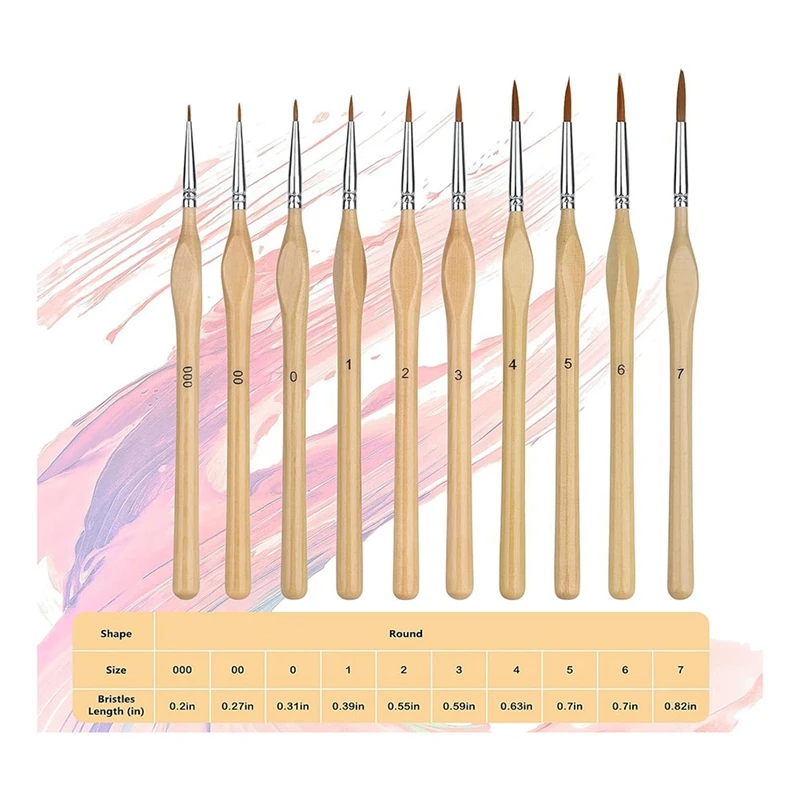 Миниатюрные кисти для рисования, 16 кистей для мелких деталей и фотографий, акриловая живопись, искусство, ремесла, картина маслом