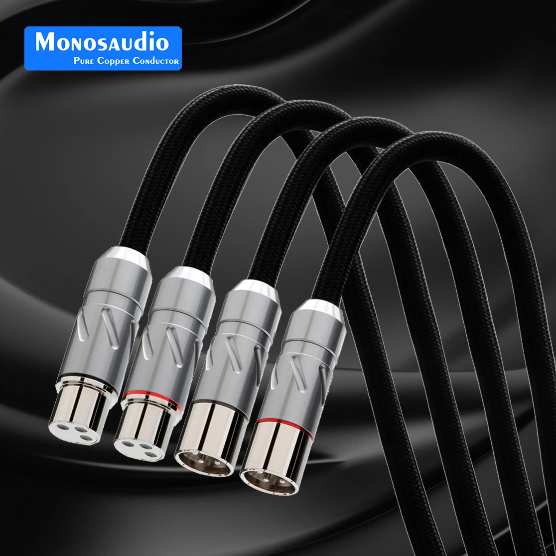 

Кабель XLR Monosaudio из чистого серебра, сбалансированное соединение с разъемами XLR из чистой меди с родиевым покрытием, вилка видеокабеля PS75X0R