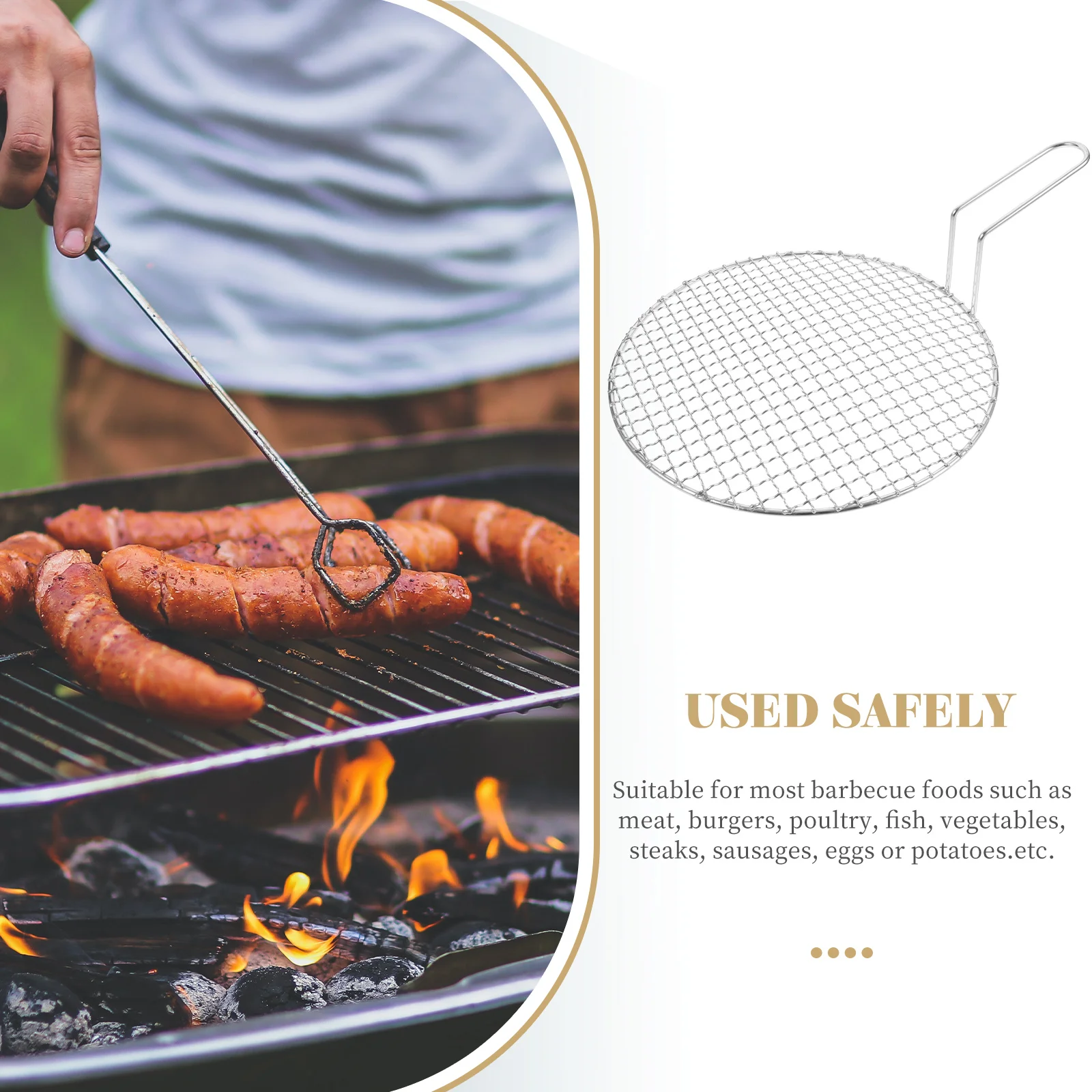 

Stainless Steel BBQ Grill Rack Mesh Pad for Korean Barbecue Accessories Wear Resistant Grilling Vegetables Meat Fish grill mat