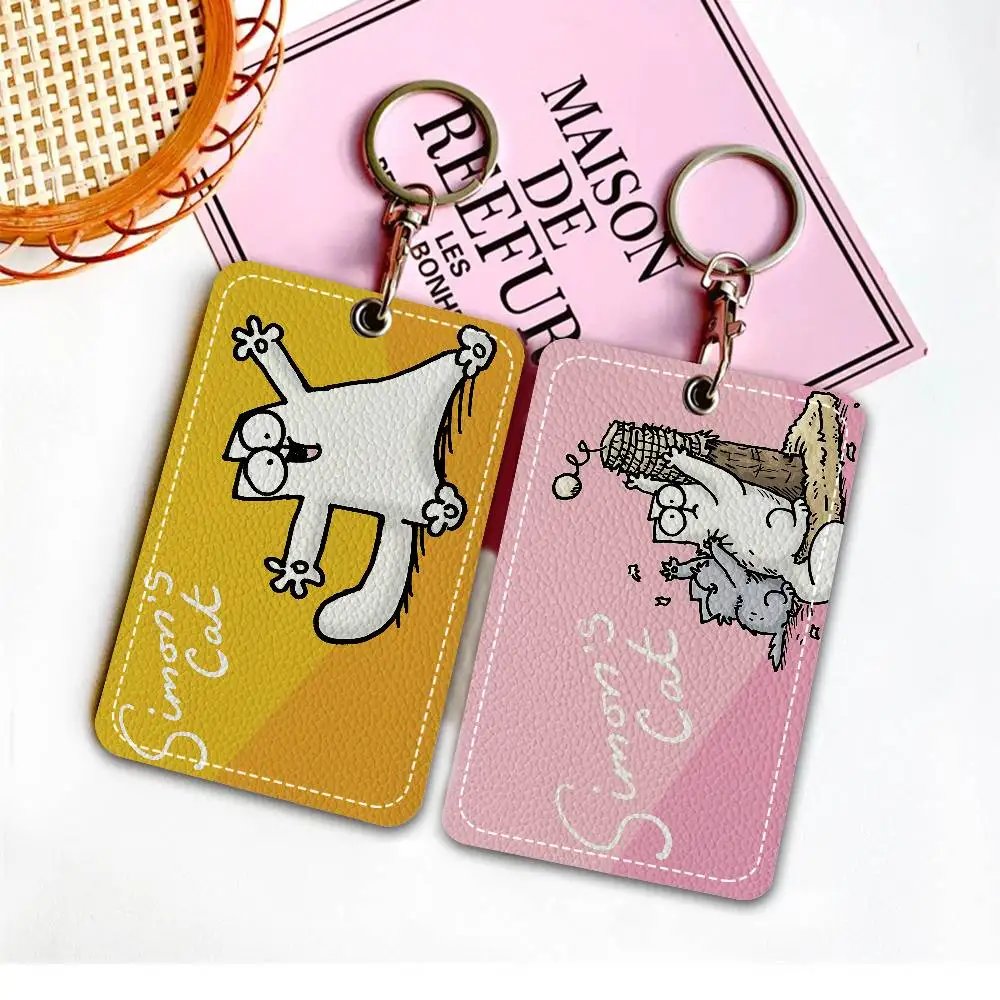 Popular S-Simons C-Cat Character Cartoon Card Keychain Anime Fashion Pendant Bag ID Door Card Case Bus Card Cute