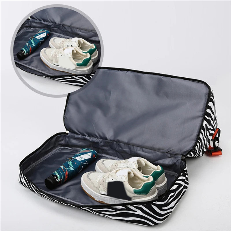 Fashion Waterproof Travel Fitness Bag Portable Nylon Women Sport Clothes Storage Pack Multifunction Dry Wet Separation Gym Pouch