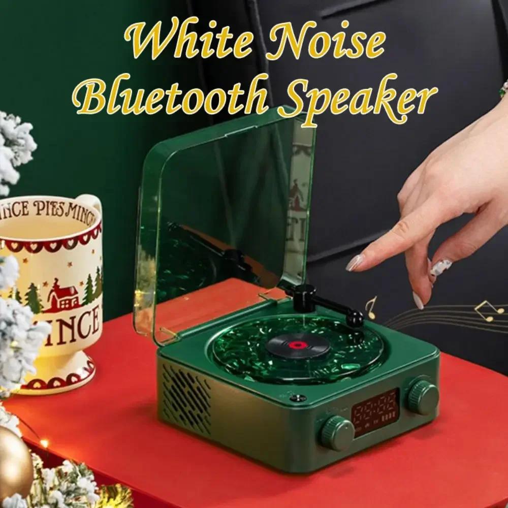 RGB White Noise Retro Turntable Speaker Wireless Bluetooth Vinyl Record Player Stereo Sound Projection Novelty Lighting TF Card