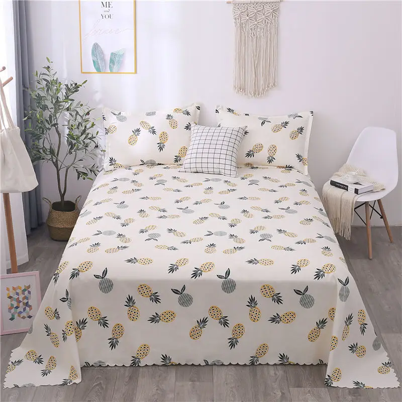 Flat Sheet Skin Friendly Brushed Washed Cotton Minimalist Adults Bed Sheets Household 1pc King Queen Size Four Seasons Bedspread