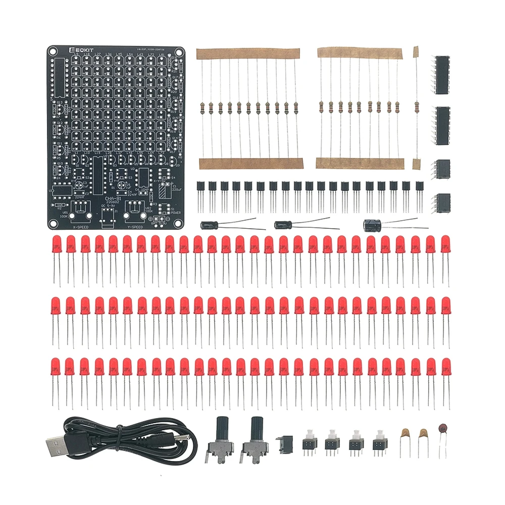 CHA-81 DC 5-9V LED Tracking Light DIY Electronic Production Kit USB Battery Power Supply 9X9 Dot Matrix Board LED Modules Kits