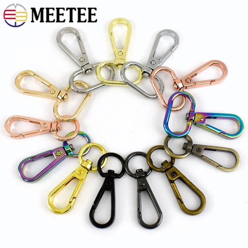 50pcs 12-38mm Handbag Strap Belt Metal Buckles Lobster Clasp Swivel Trigger Clips Snap Hook Collar KeyChain DIY Bags Accessories