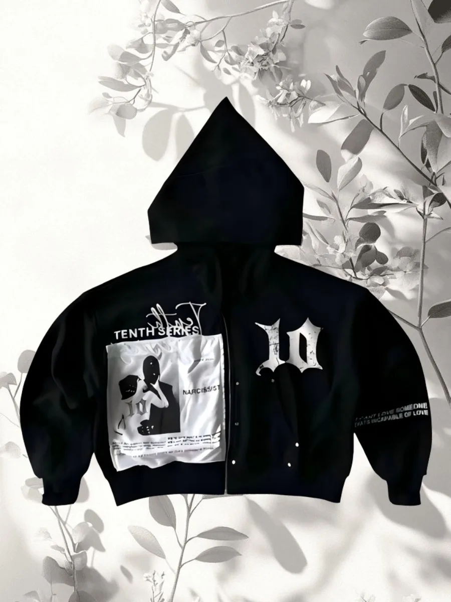 

Y2k Zip Up Hoodie Oversized Graphic Hoodies For Men Grunge Jackets Streetwear Vintage 2000s Graphic Hoodie