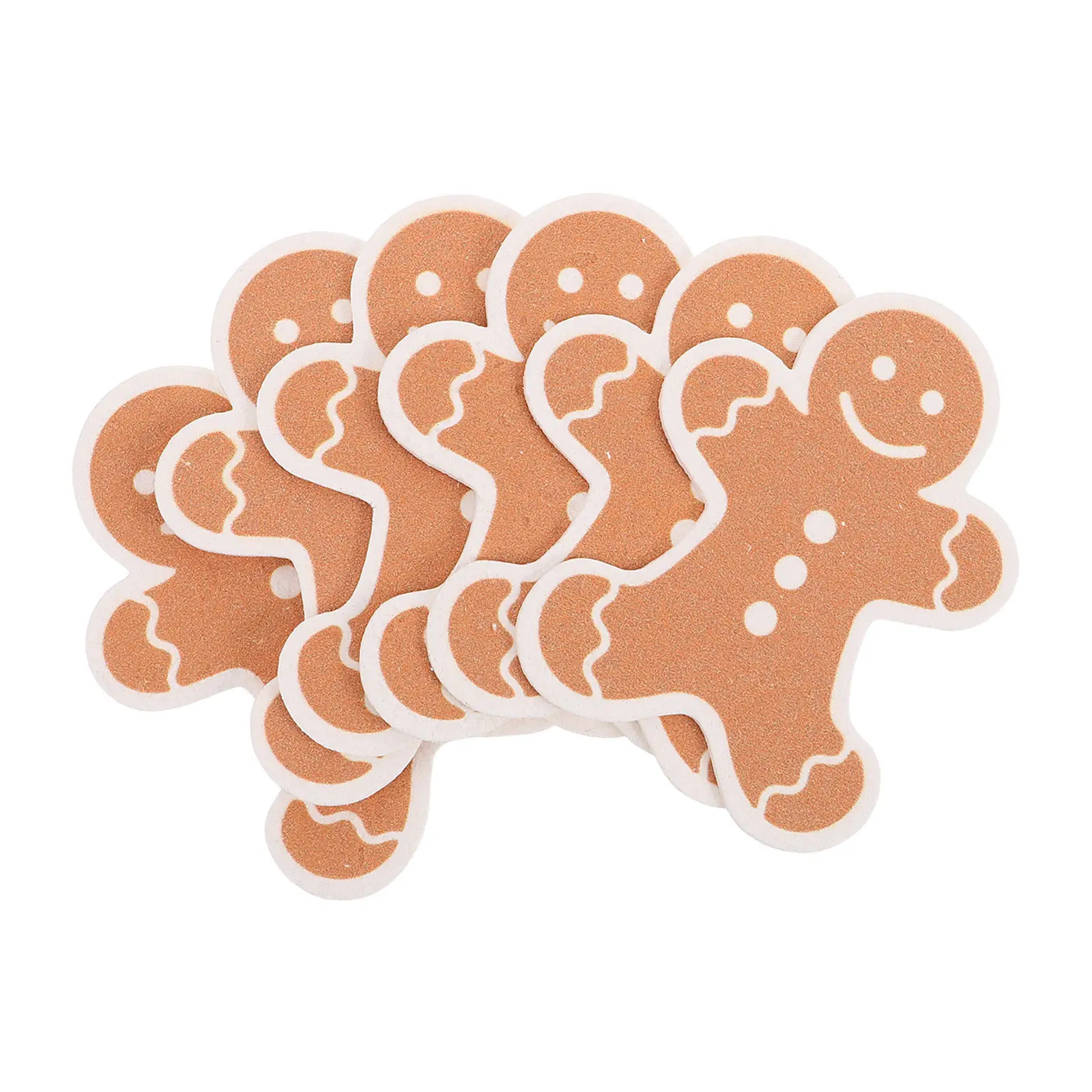 6Pcs Gingerbread Dish Sponges – Christmas-Themed Reusable Kitchen Scrubbers, Water-Absorbent & Expand When Wet