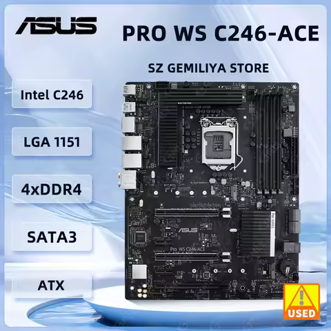 ASUS PRO WS C246-ACE Workstation Motherboard LGA 1151 C246 DDR4 128GB support Core i3-8100 9100 8400 9400F 9700K E-2134 2288