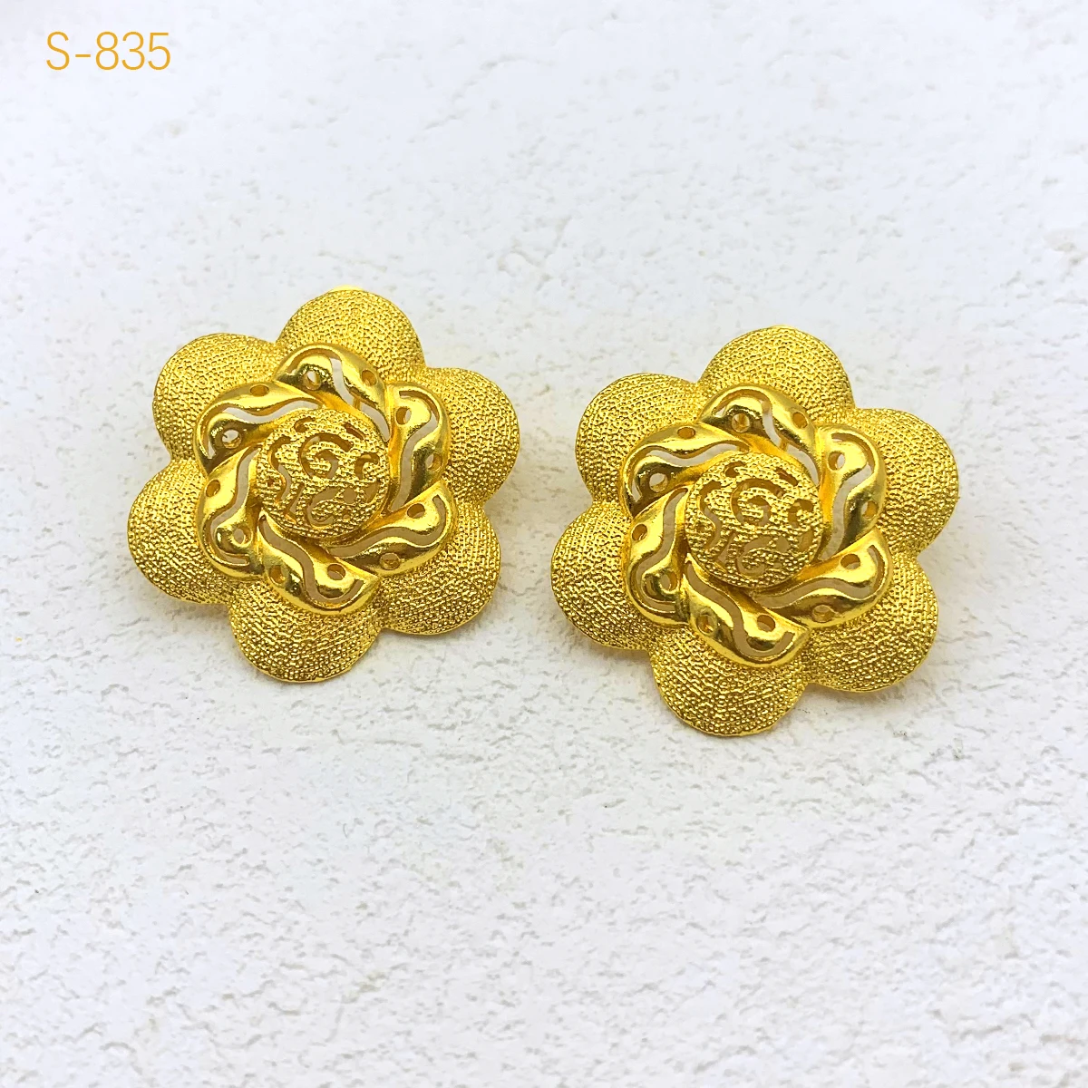 Dubai Indisch-Afrikanisches Netz-Chan-Halsketten-Ohrringe-Schmuckset für Damen, vergoldet, Nigeria, Braut, Hochzeit, Party, Geschenk, Schmuck – Detail 5