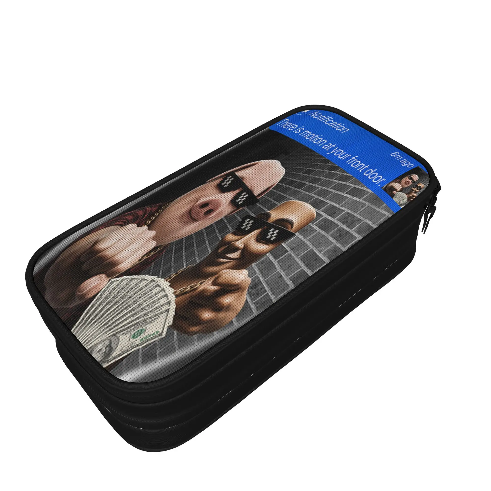 There is Motion at Your Front Door Tung Sahur John Pork Meme Pencil Case Big Pen Box Boy Girl Canvas Back To School Pencil Cases