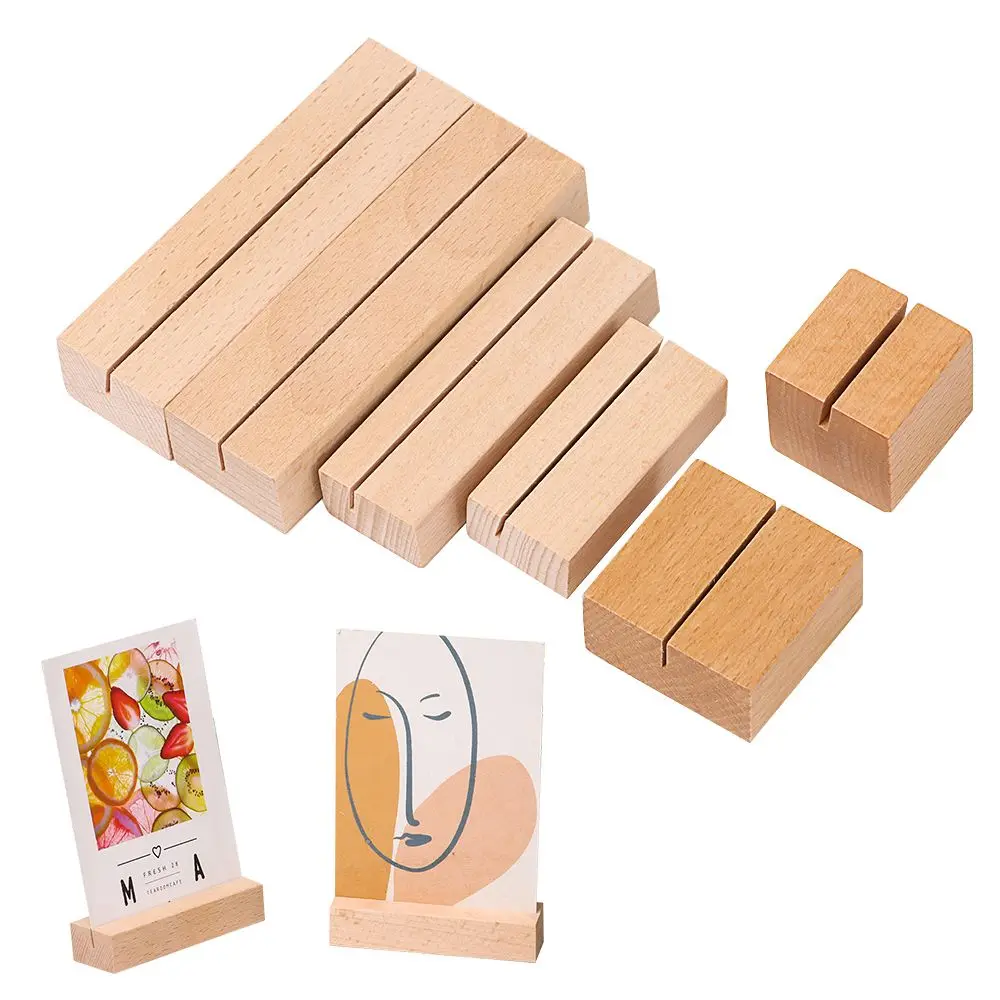 Wood Desktop Decoration Paper Clamp Picture Cards Display Stand Place Card Clamps Stand Photos Clips Table Numbers Holder