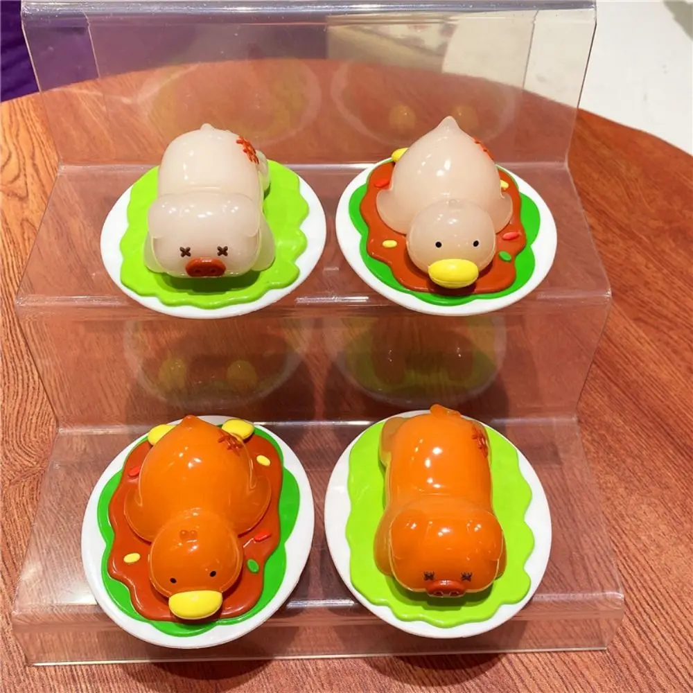 PVC Uv Color Change Ornament Pig Model Roast Duck Decoration Handicraft Collectible Color Changing Duck Figurine