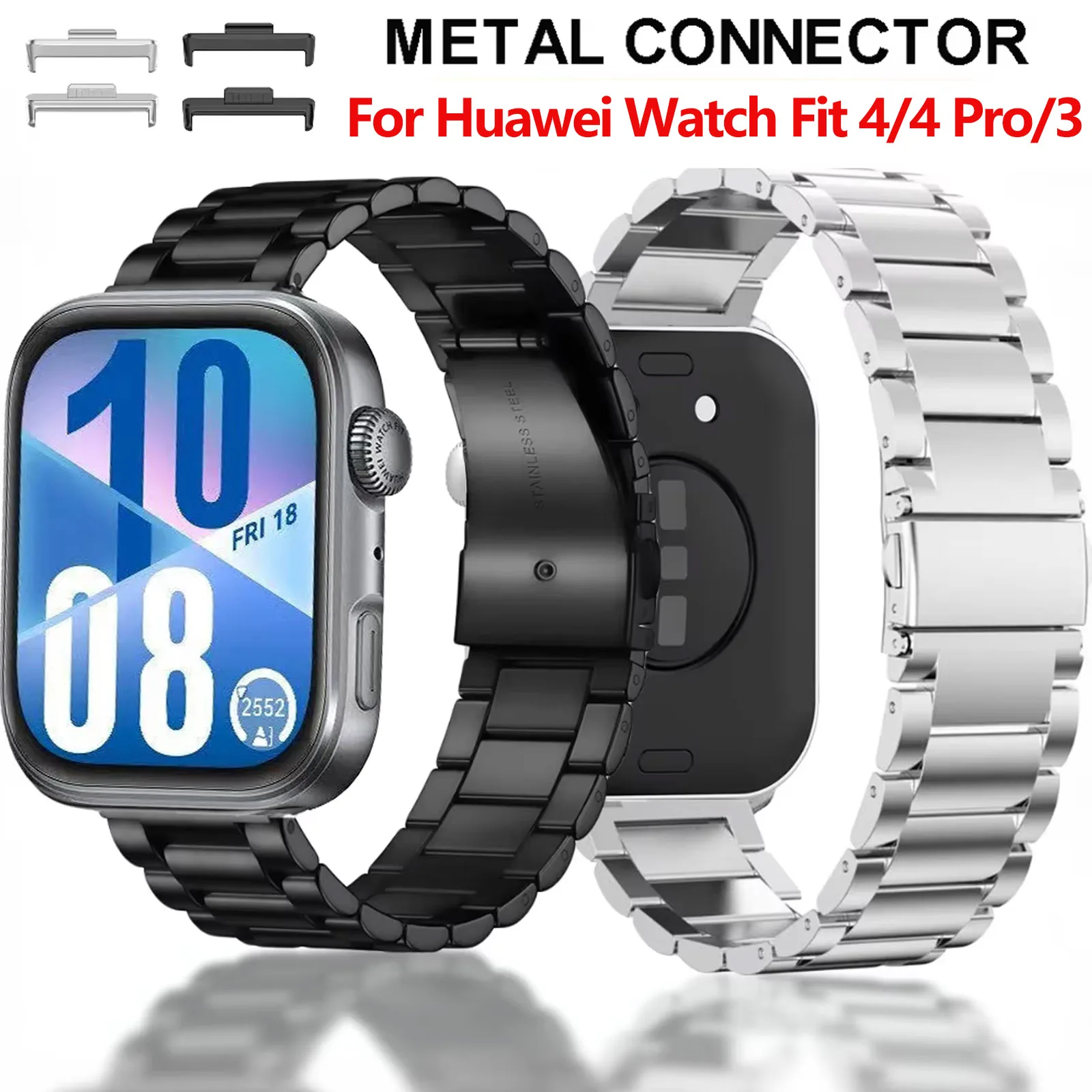 

Metal Strap for Huawei Watch Fit 3/4/4 Pro Smart Watch Stainless steel Bracelet Watchband for Huawei Watch Fit 4/Fit 4 Pro Band