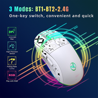 【Today-Only!】HXSJ T90 2.4G Wireless Mechanical Mouse RGB Gaming Mouse Ergonomic 3600DPI Mouse 11 RGB Lighting Modes Mice Black