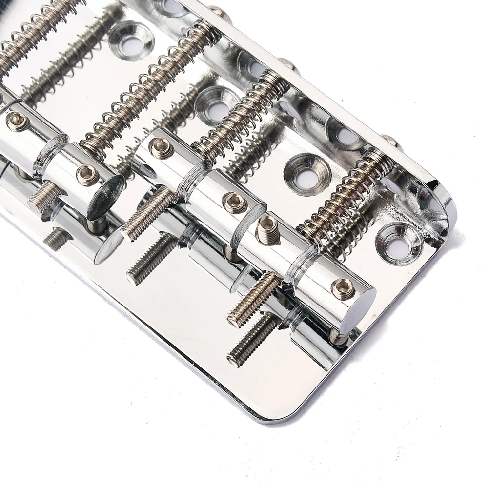 

GA1019 Metal 4 String Bass Bridge Vintage Style Bridge for Guitar with 5 Screws and 1 Wrench (Silver)