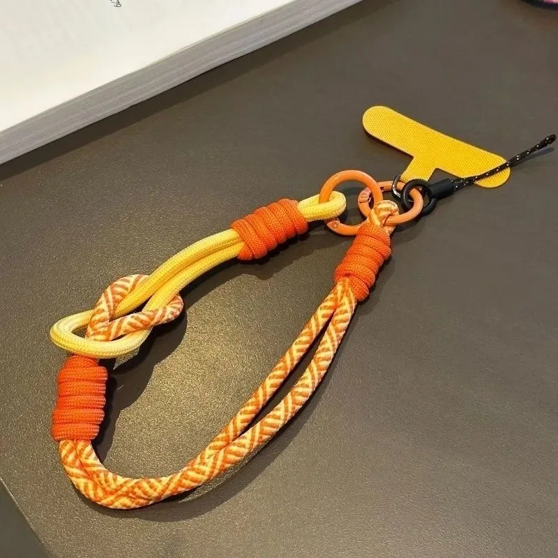 5 قطع ملونة المنسوجة قصيرة الهاتف الحبل معصمه مزدوجة حبلا آمنة المشبك حلقة رئيسية سلسلة المحمول الناقل #1