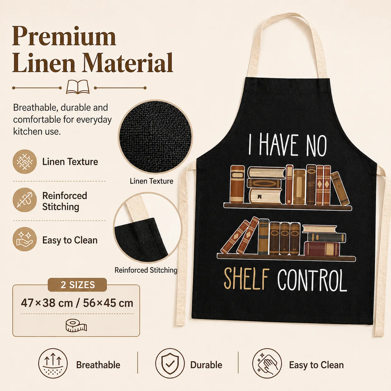 Grembiule in Lino con Stampa 2 - Home Cooking Quotes recensione e prezzo
