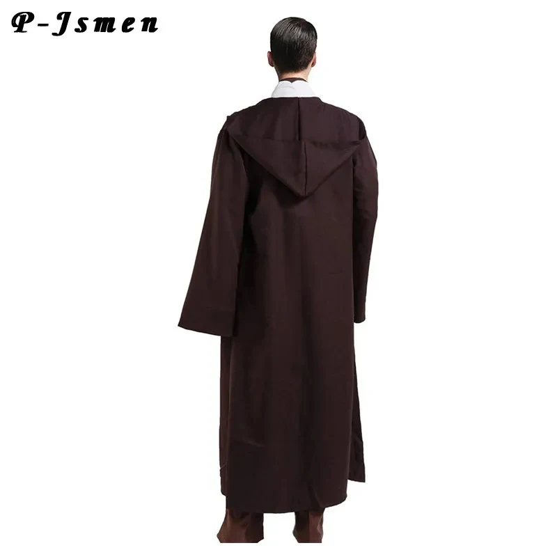 

x;3,c'5\b/P-Jsmen Movie Star Obi Wan Cosplay Costume Tunic Full Set Halloween Hooded Cloak Robe Uniform For 5'g,7\j'8/