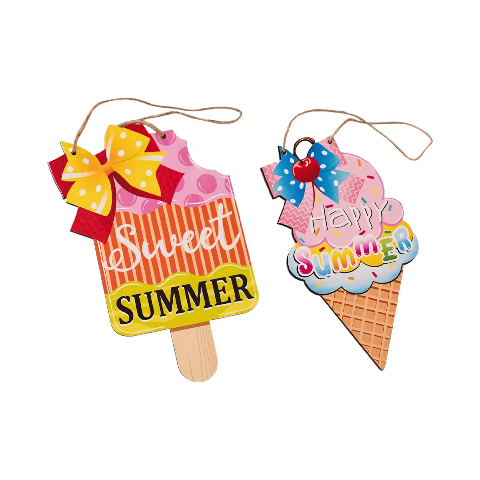 Ice Cream Sandbeach Hanging Sign Small for Summer Holiday Party Home Decor