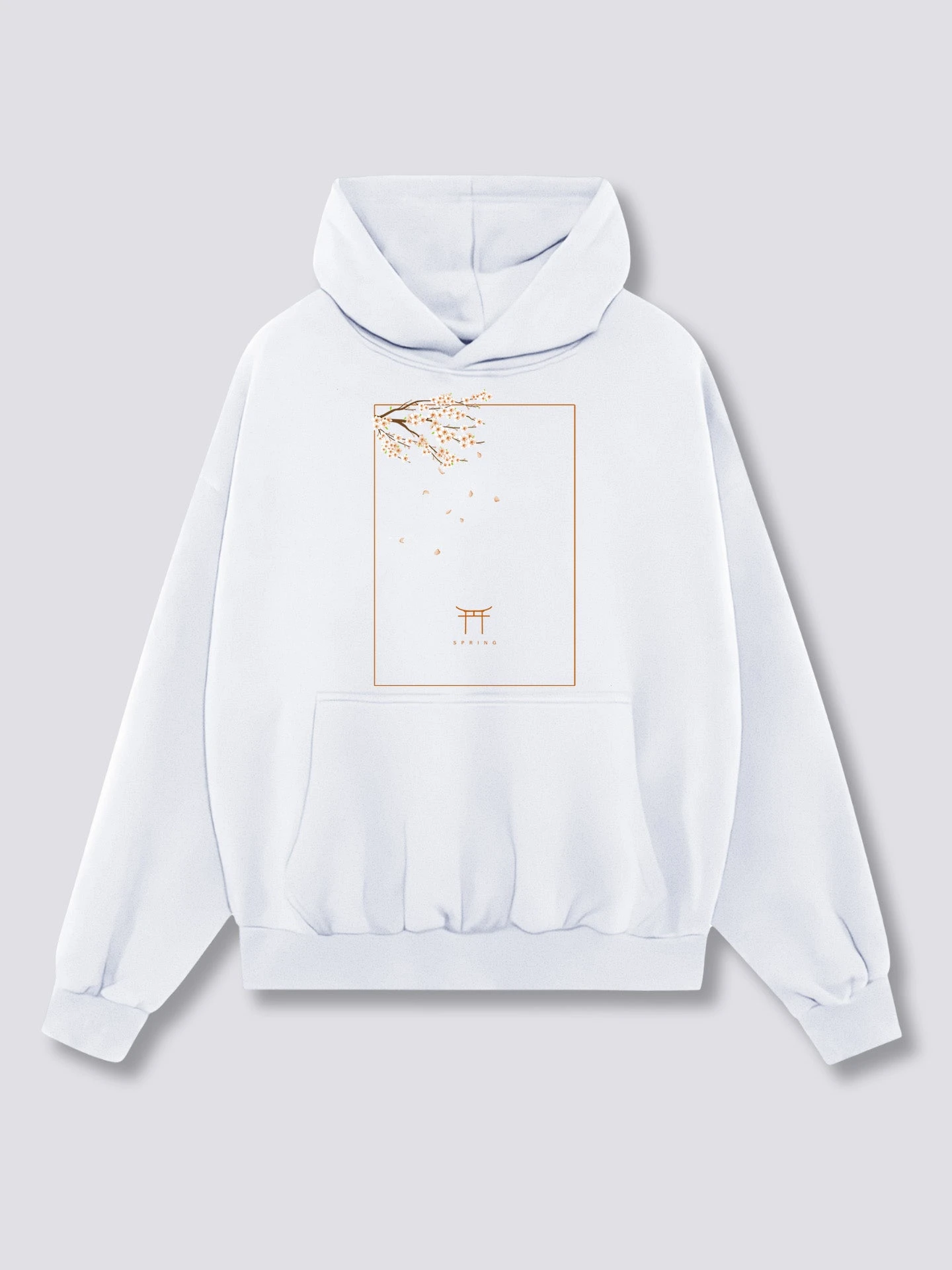 Woman Minimal Sakura Torii Gate Print TShirt Japanese Streetwear TShirt Front Graphic TShirt Oversized Hoodie Sweatshirt Tops