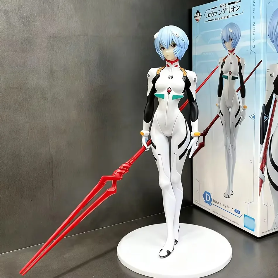 23cm Rei Ayanami Action Figure with Spear of Longinus EVA Neon Genesis Evangelion Anime Collectible Model Toy Gift for Fans