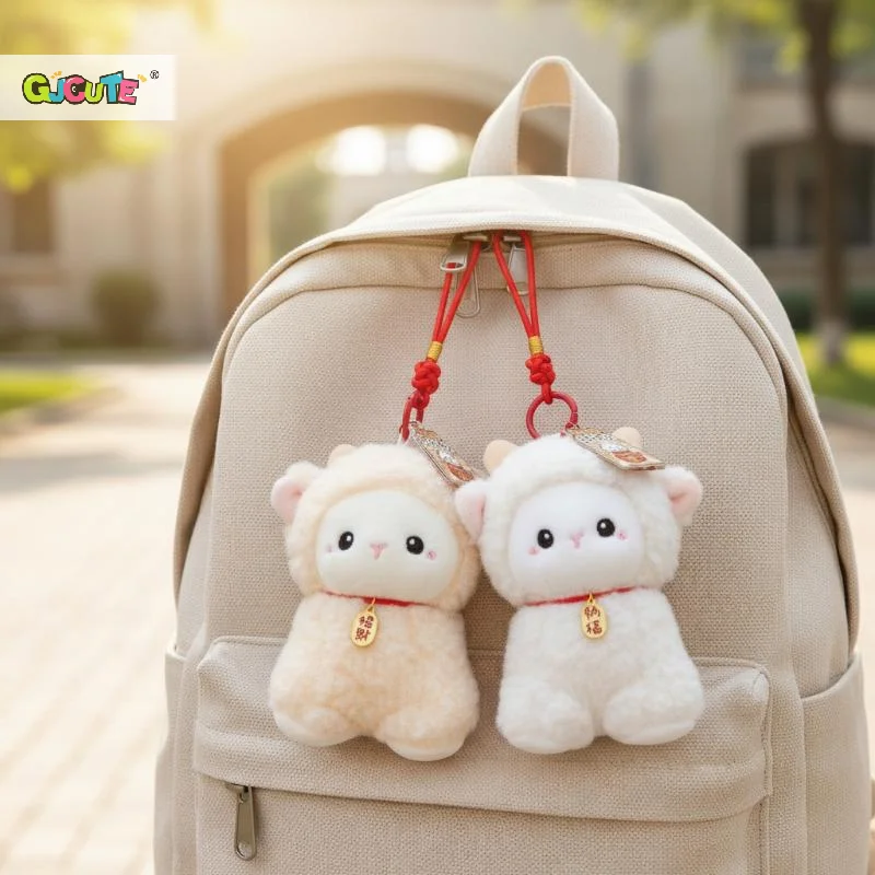 1Pcs Cute And Charming Money-attracting Little Lamb Keychain Plush Toy Doll Small Sheep Bag Accessory - view 3