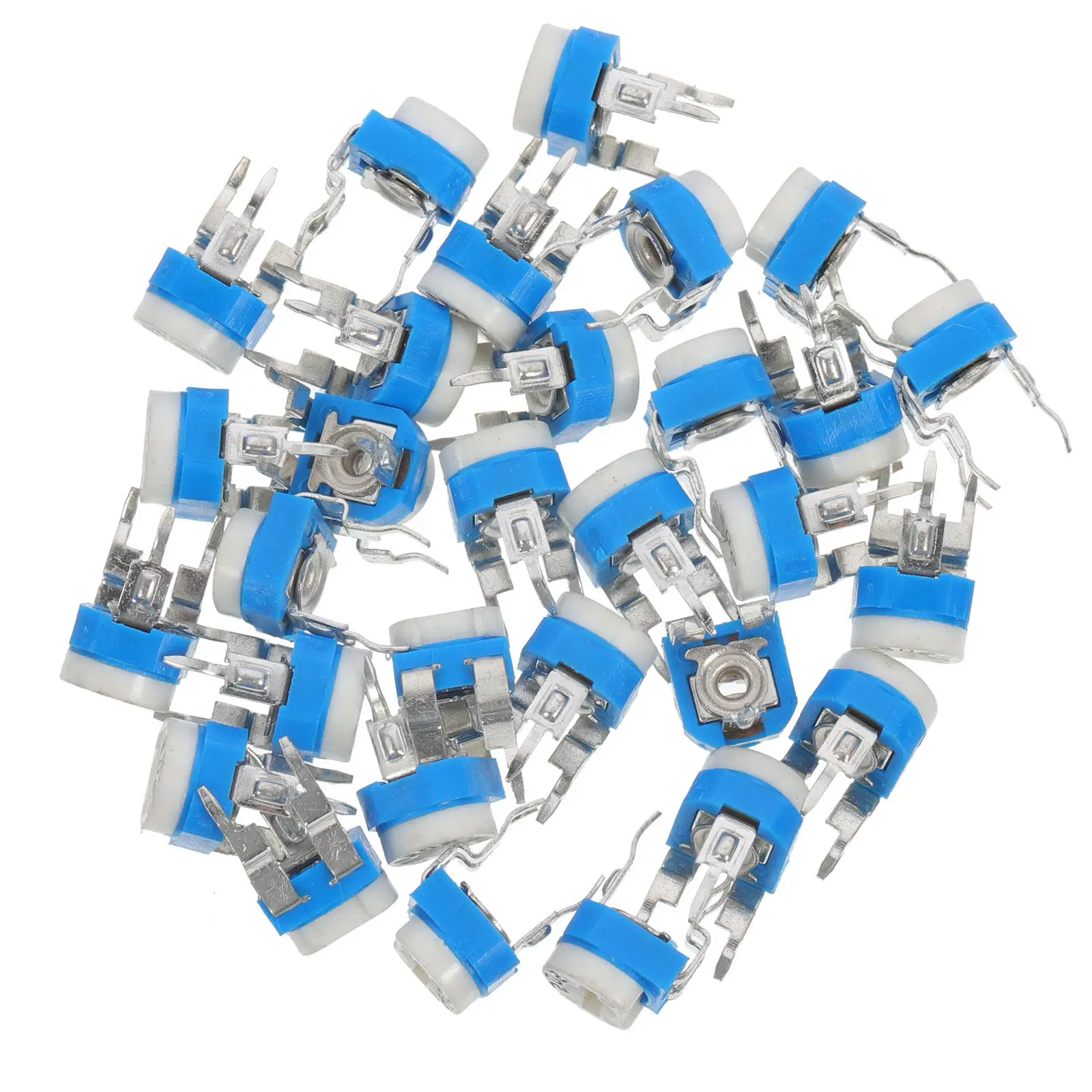 30Pcs 6Mm 2K Ohm Trim Potentiometer Horizontal Adjustable Variable Resistor for Electronic Equipment Breadboard Prototyping