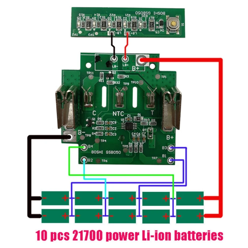 صندوق بطارية أيون الليثيوم ، لوحة دائرة حماية الشحن ، الكلور ، 18 فولت ، BAT610 ، BAT609 ، BAT618