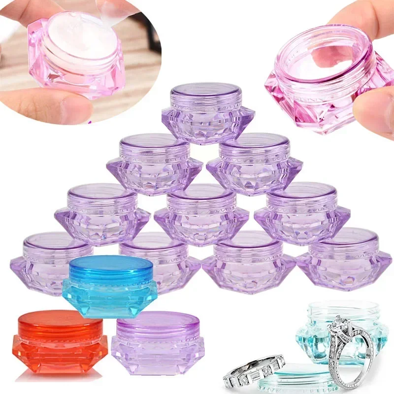 

30Pcs 3g/5g Portable Mini Empty Diamond Shape Jars Pot Refillable Cosmetic Jars for Lotion Cream Makeup Bead Eye shadow Samples