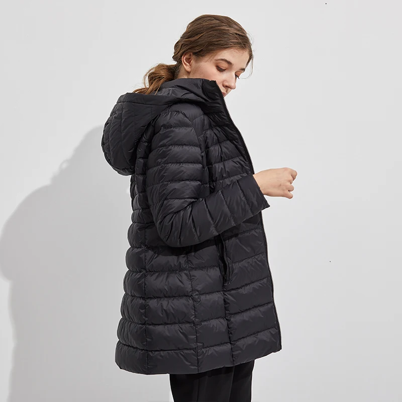 Imagem -04 - Orolay Feminino Brilhante para Baixo Jaqueta Bolha Cabolsa de Inverno Leve Puffer Jaqueta com Capuz Militar