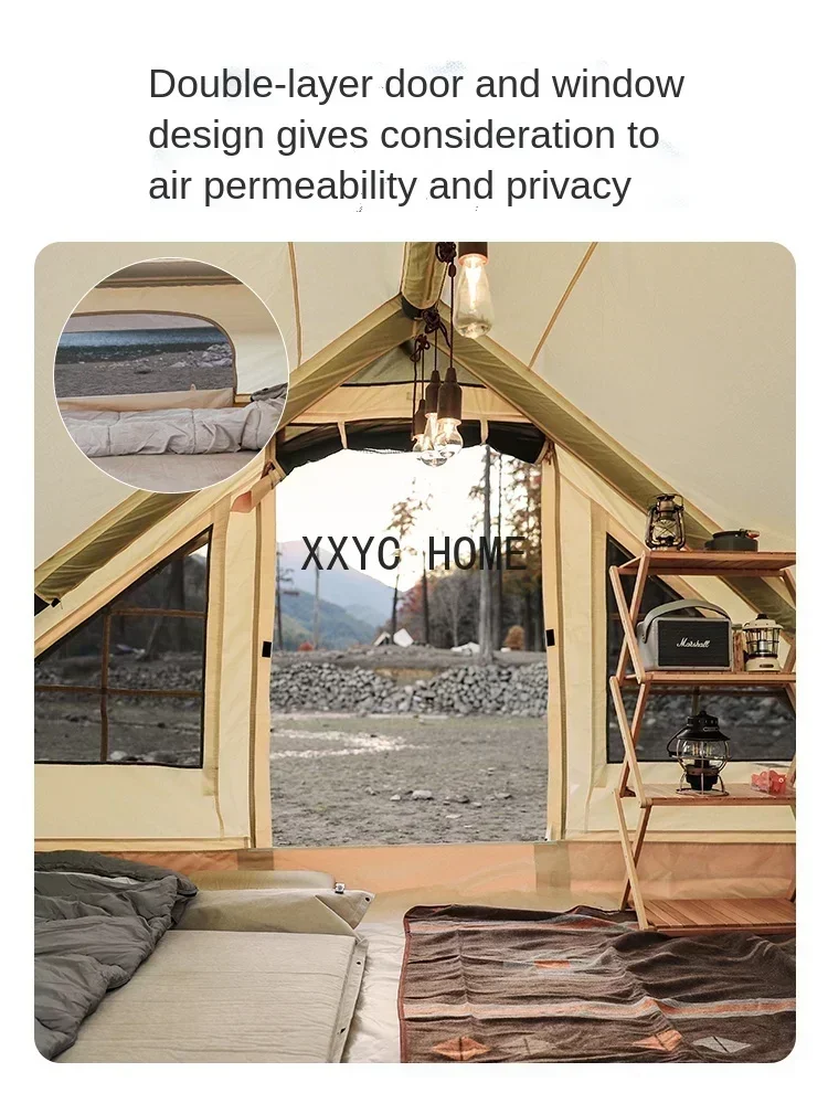 GY Tent Outdoor Automatic Inflatable Cotton Cloth Camping Multi-Person Thickened Rain-Proof Oversized Camping Equipment