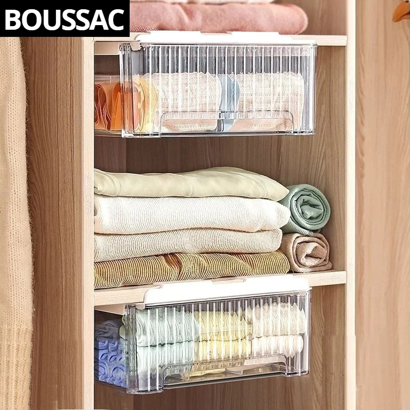 Underwear Organizer Drawer Divider Space Saving Cabinet For Clothes Bedroom Closets Plastic Organizing Boxes