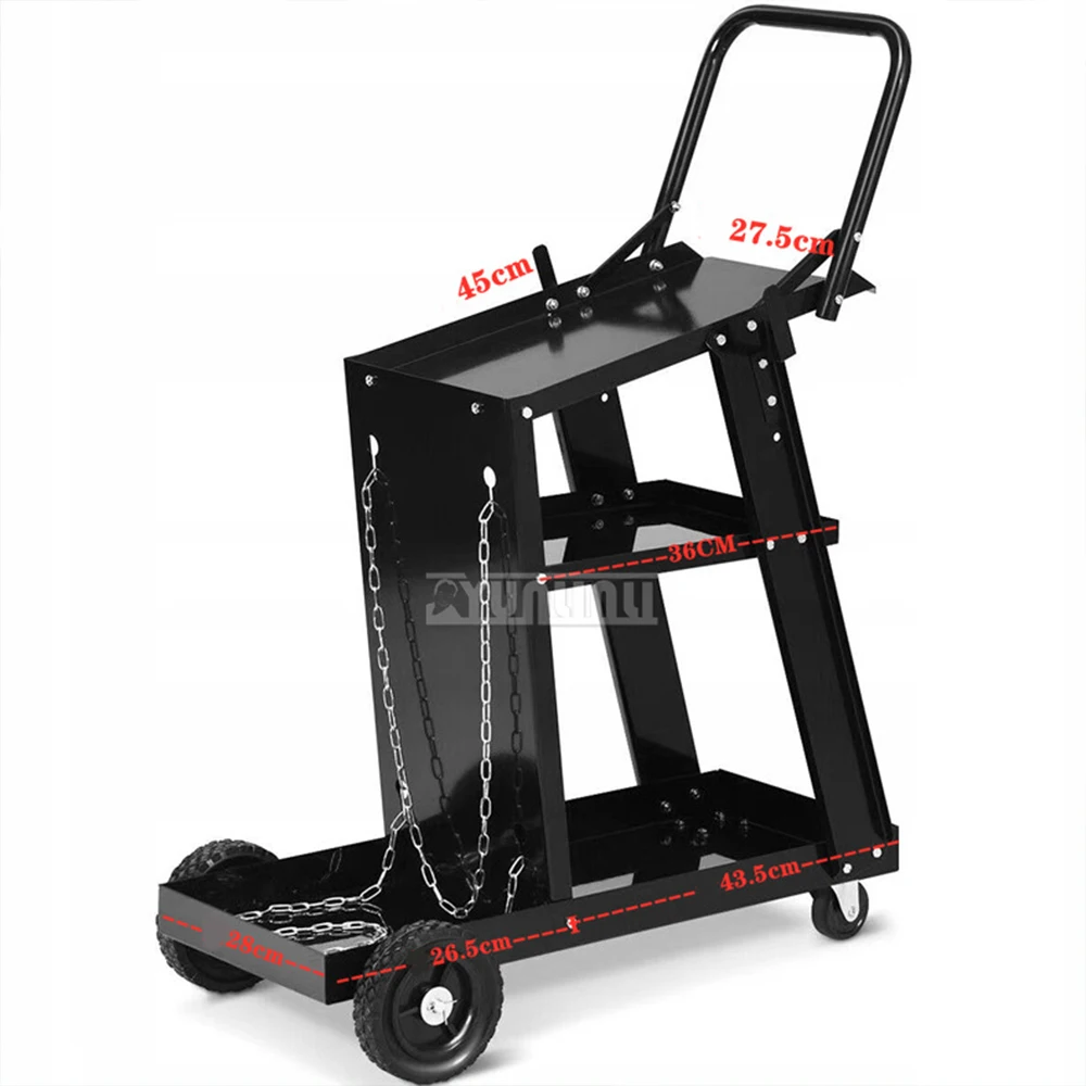 Welding Cart 3 /4 Tier Welder Cart with Swivel Wheels Safety Chains Rolling Tank Storage for Plasma Cutter Welding Machine