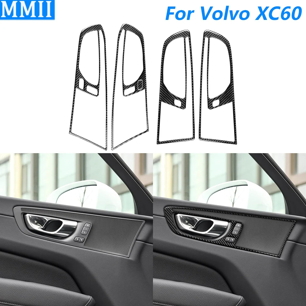 

For Volvo XC60 2018-2025 Carbon Fiber Door Handle Seat Memory Frame Panel Trim Cover Car Accessories Interior Decoration Sticker