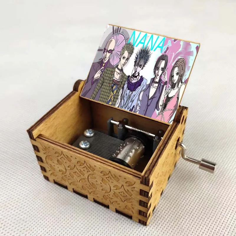 

Music Box Wooden Hand Cranked Boy Girl Birthday Gift Kids Christmas Halloween Gifts For anime NANA Cartoon music box