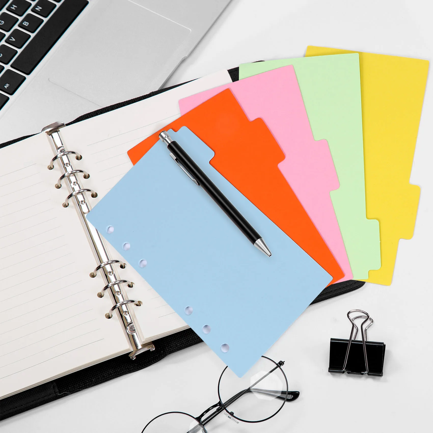 Upgraded 10 Sets A6 Subject Dividers Paper Sheet, Punched File Card Dividers,Tabbed Index Divider For Notebook Insert Planner