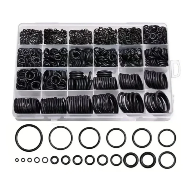 990pcs Nitrile Rubber O-Ring Gasket Assortment Kit Assorted Sizes for Plumbing Pump Repair Automotive Applications