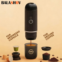 2-in-1 Portable Electric Wireless Espresso Coffee Machine for Car & Home Camping Portable Coffee Maker Capsule & Ground Coffee